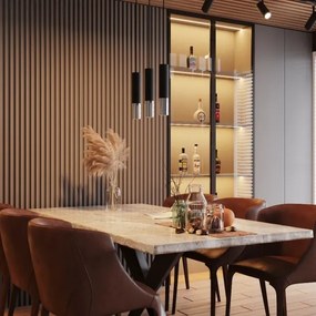 Sollux SL.0942 - Csillár zsinóron LOOPEZ 3xGU10/10W/230V fekete/króm