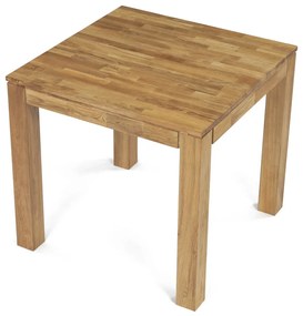 Jídelní stůl 80x80x75 cm, masiv dub bílý, povrchová úprava olejem, nohy 8x8 cm