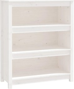 vidaXL fehér tömör fenyőfa könyvszekrény 80x35x97 cm