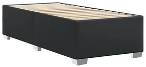 fekete műbőr ágykeret 80 x 200 cm