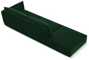 Sötétzöld bársony kanapé, jobb oldali 264 cm Vanda – Mazzini Sofas