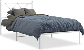 vidaXL fehér fém ágykeret fejtámlával 90x190 cm