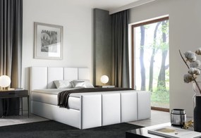 LAROS kárpitozott boxspring ágy + topper, 200x200, fancy 48