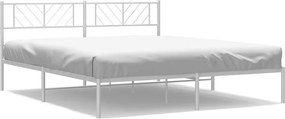 vidaXL fehér fém ágykeret fejtámlával 183 x 213 cm