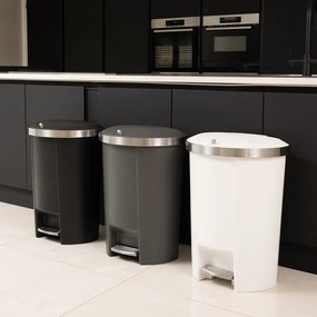 Fehér műanyag pedálos szemetes 50 l Mode – Addis