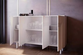 Yoko 4 ajtós komód fehér 156cm