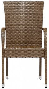 vidaXL 3 részes barna polyrattan kerti étkezőgarnitúra