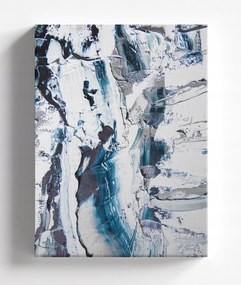 Vászonkép 60x80 db Absztrakt festék akvarell foltok fehér C035