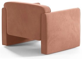 Rózsaszín bársony fotel Abby – Micadoni