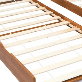 mézbarna fenyőfa kihúzható kanapéágy keret 90 x 200 cm