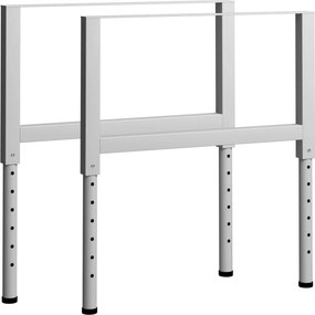 vidaXL 2 db szürke állítható fém munkapadváz 85 x (69-95,5) cm