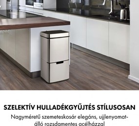 Klarstein Touchless, szemetes, szenzoros, 72 l, 4 tartály, ABS / PP / rozsdamentes acél