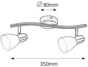 Rabalux 6302 - Spotlámpa SOMA 2xE14/40W/230V