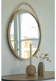 Malo tükör rattan, natúr, ø50 cm