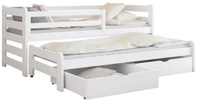 Gyerekágy 90 cm Palkana (fehér)  (ágyráccsal) (tárolóhellyel). 1103334