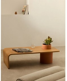 Natúr színű kerek dohányzóasztal kőrisfa dekorral 60x110 cm Olaria – Kave Home