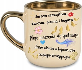 Elegáns bögre "Az én gazdagságom megerősítések" 400 Krémszínű