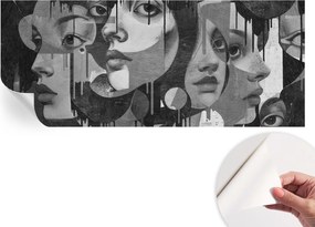 Mosható öntapadós fotótapéta étkezőbe Női arcok 250x104 cm