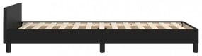 fekete ágykeret fejtámlával matrac nélkül 80 x 200 cm
