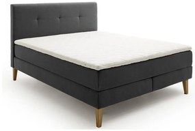 Antracitszürke boxspring ágy 160x200 cm Stockholm – Meise Möbel