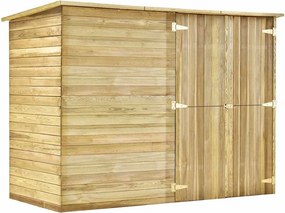 vidaXL impregnált fenyőfa kerti kerékpártároló 232 x 110 x 170 cm