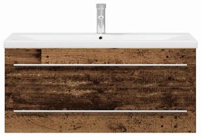 Mosdókagylós szekrény fiókkal 2 pcs Régi fa 100 x 38.5 x 48 cm