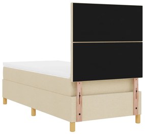 Box Spring Ágy Matrac Krém 90x200 cm Szövet