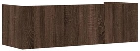 barna tölgy színű szerelt fa fali polc 100 x 35 x 30,5 cm