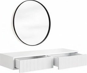Nicole fali sminkasztal fekete tükörrel 60 cm - matt fehér