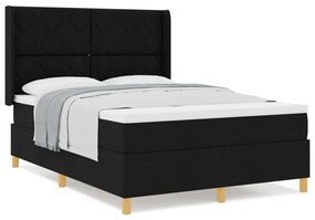 Boxspring Ágy Matracokkal Fekete 140x200 cm Szövet