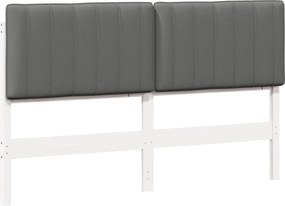 vidaXL Kárpitozott fejtámla fejtámlával Fehér és világosszürke 160 cm