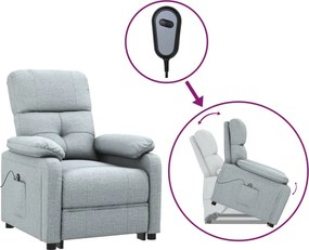 vidaXL világosszürke szövet felállást segítő fotel