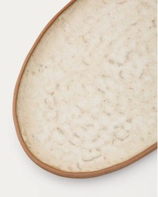 Bézs szervírozó kerámia tányér készlet 3 db-os Zunel – Kave Home