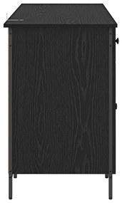 vidaXL Számítógépes asztal Fekete tölgy 131 x 48 x 75 cm Faanyag