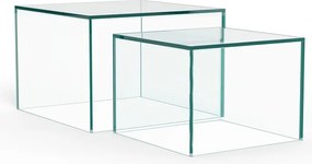 Üveg dohányzóasztal szett 2 db-os 50x50 cm Dice – Actona