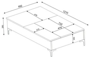 Esinti Walnut dohányzóasztal