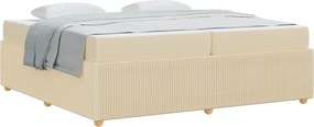 vidaXL Ágykeret matracmal Krém 200 x 200 cm szövet