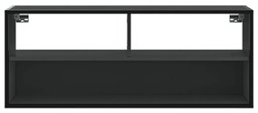 fekete szerelt fa és fém TV-szekrény 100x31x39,5 cm