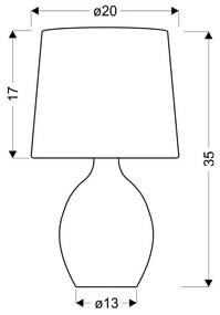 Világosszürke asztali lámpa textil búrával (magasság 35 cm) Ambon – Candellux Lighting