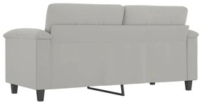 kétszemélyes világosszürke mikroszálas szövetkanapé 140 cm