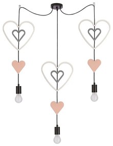 Gyerek csillár zsinóron TRIO 3xE27/20W/230V rózsaszín/fehér/szürke