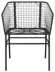 5 részes fekete polyrattan üveg kerti étkezőgarnitúra