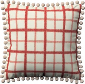Dekoria párnahuzat Wera ecru, piros kockás