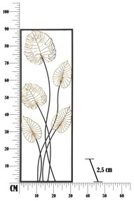 Luxy -A- levél motívumos fali fémdekoráció, 31 x 90 cm - Mauro Ferretti