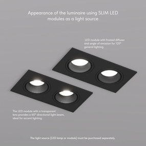 Rodvig series double head recessed ceiling downlight — DK/EU-3072-BK
