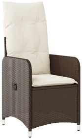 11 részes barna polyrattan kerti bisztrógarnitúra párnákkal