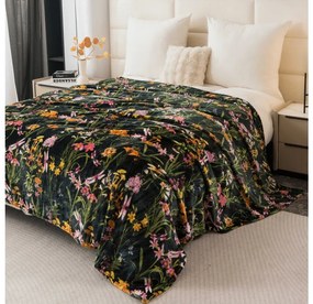 Mikroplüss pléd MYSTIC GARDEN, sötétzöld Méret: 200 x 220 cm