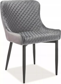 Kárpitozott szék Colin B Velvet fekete/szürke Sig