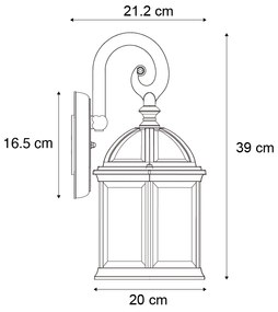 Klasszikus kültéri fali lámpa antik zöld IP44 - Glasgow