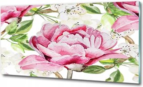 Fotó üvegkép Rózsák és díszek 125x50